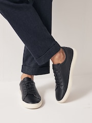 Black Leather Trainers - Image 1 of 7