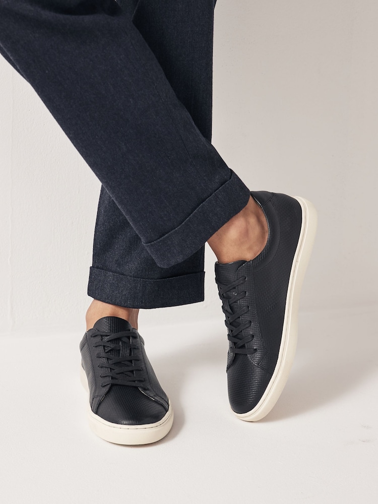 Black Leather Trainers - Image 1 of 7