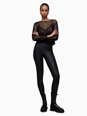 AllSaints Black Rosalie Anita 100% Cotton Top - Image 3 of 7