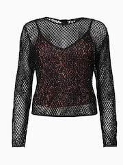 AllSaints Black Rosalie Anita 100% Cotton Top - Image 7 of 7