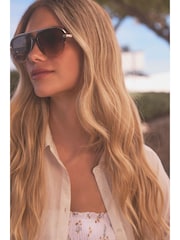 Brown Polarized Plastic Metal Sunglasses - Image 1 of 7