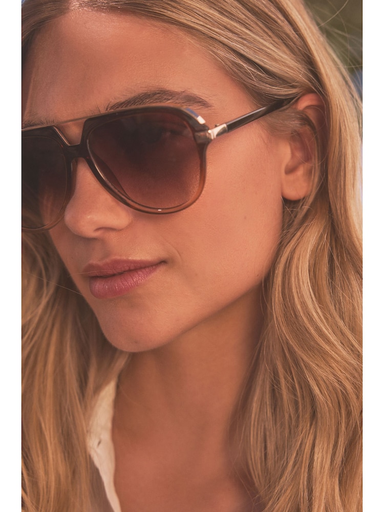 Brown Polarized Plastic Metal Sunglasses - Image 2 of 7