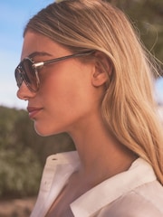 Brown Polarized Plastic Metal Sunglasses - Image 3 of 7