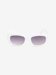 White Slim Rectangle Sunglasses - Image 4 of 5