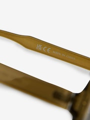 Khaki Green Soft Hexagon Sunglasses - Image 6 of 6