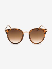 Tortoiseshell Brown Hexagon Sunglasses - Image 3 of 5