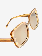 Tortoiseshell Brown Polarized Sqaure Sunglasses - Image 5 of 7
