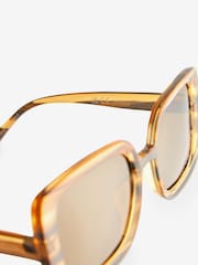 Tortoiseshell Brown Polarized Sqaure Sunglasses - Image 7 of 7