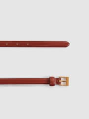 Reiss Tan Holly Thin Leather Belt - Image 3 of 4