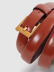 Reiss Tan Holly Thin Leather Belt - Image 4 of 4