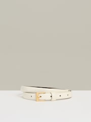 Reiss Off White Holly Leather Skinny Belt - Image 1 of 4