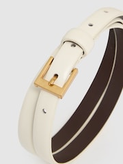 Reiss Off White Holly Leather Skinny Belt - Image 4 of 4