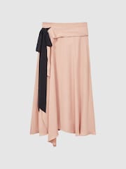 Reiss Nude Ria Contrast Bow Midi Skirt - Image 2 of 5