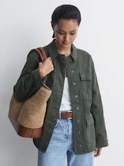 Reiss Tan Mira Raffia Tote Bag - Image 3 of 6