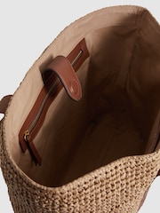 Reiss Tan Mira Raffia Tote Bag - Image 4 of 6