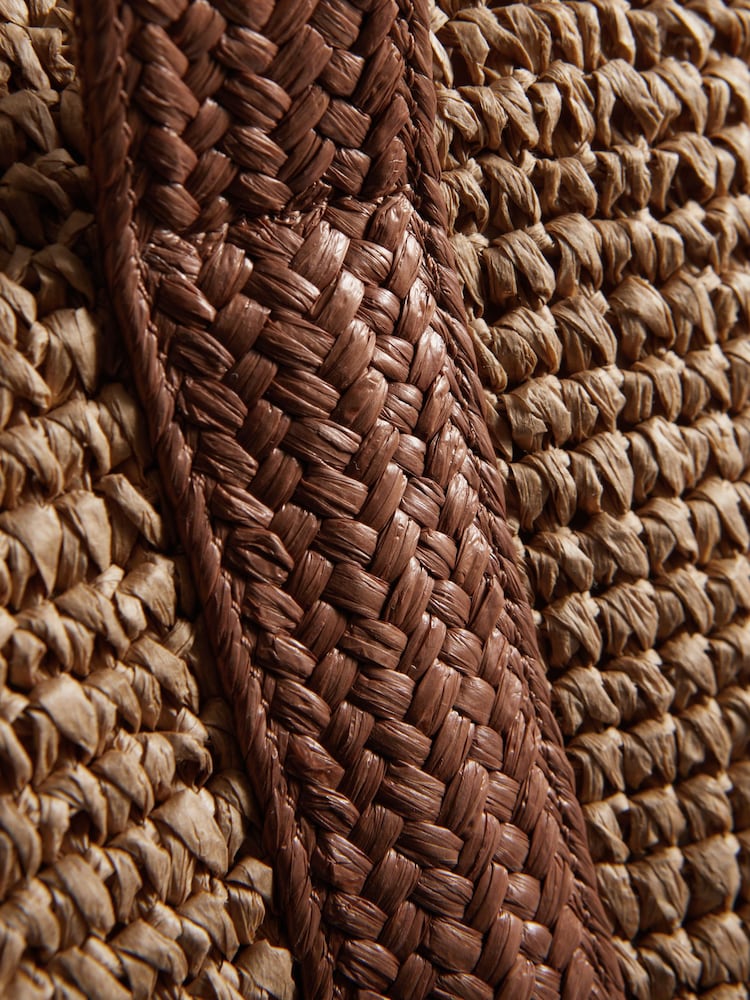 Reiss Tan Mira Raffia Tote Bag - Image 6 of 6