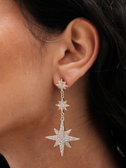 Mood Gold Tone Mix And Match Stars And Moon Drop Earrings - Image 3 of 4