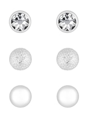 Mood Silver Plated Textured Studs Earrings - Image 1 of 2