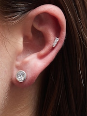 Mood Silver Plated Textured Studs Earrings - Image 2 of 2