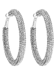 Mood Silver Plated Crystal Tube Hoops - Image 1 of 2