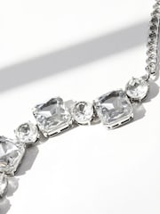 Mood Silver Crystal Oversized Cushion Choker Necklace - Image 2 of 3