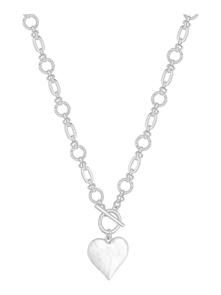 Mood Silver Molten Heart Ball Chain Long Pendant Necklace - Image 1 of 3