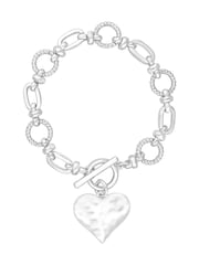 Mood Silver Molten Heart Ball Chain Bracelet - Image 1 of 1