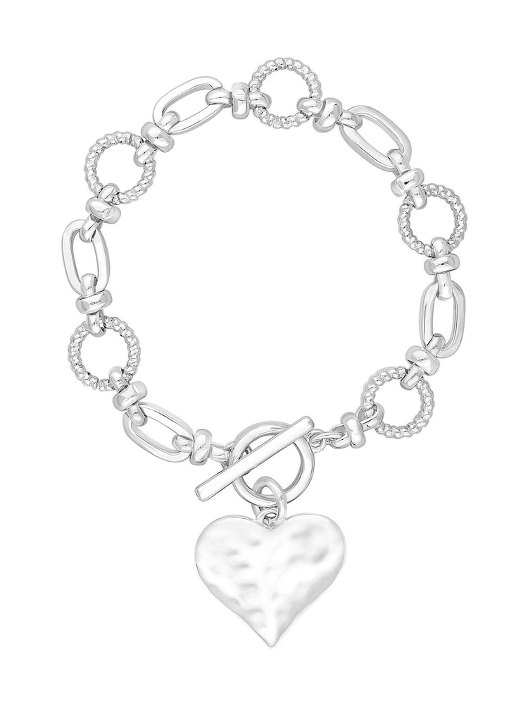 Mood Silver Molten Heart Ball Chain Bracelet - Image 1 of 1