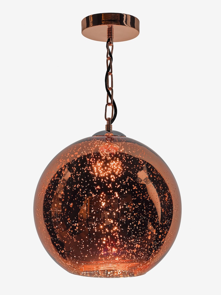 Dar Lighting Copper Speckle Single Pendant Ceiling Light - Image 1 of 4