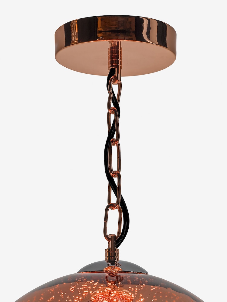 Dar Lighting Copper Speckle Single Pendant Ceiling Light - Image 2 of 4