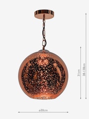 Dar Lighting Copper Speckle Single Pendant Ceiling Light - Image 4 of 4