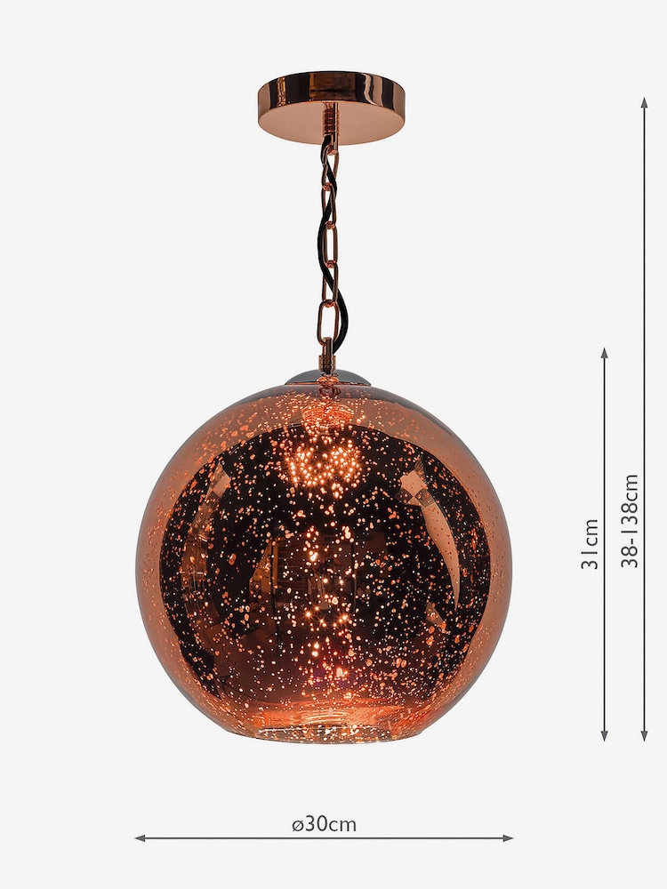Dar Lighting Copper Speckle Single Pendant Ceiling Light - Image 4 of 4