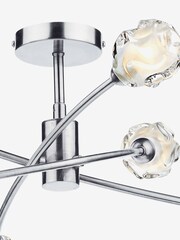 Dar Lighting Satin Chrome Seattle 6 Light Semi Flush Ceiling Light - Image 2 of 3