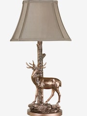 Dar Lighting Aged Brass Gulliver Deer Table Lamp with Shade - Image 2 of 4