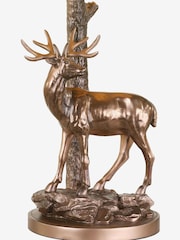 Dar Lighting Aged Brass Gulliver Deer Table Lamp with Shade - Image 3 of 4