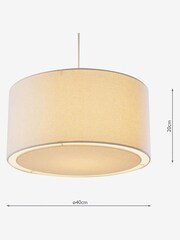 Dar Lighting Cream Edward Easy Fit Pendant Ceiling Light with Shade - Image 4 of 4