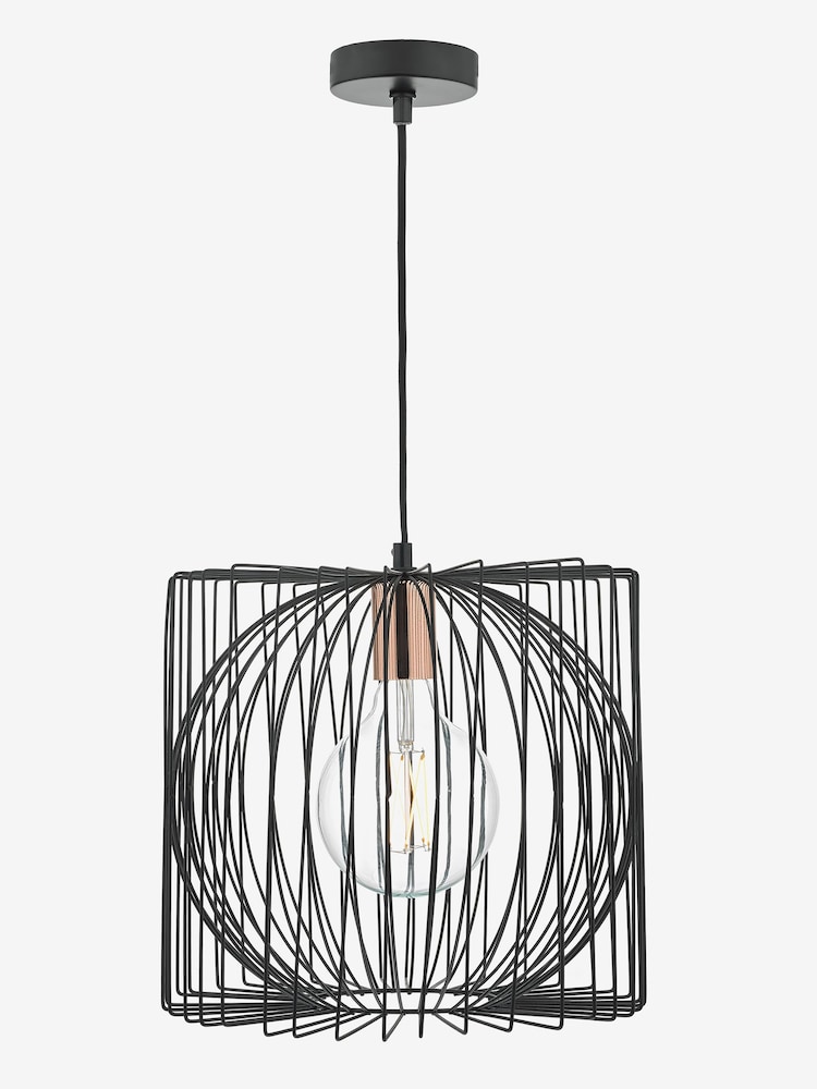 Dar Lighting Black Taplow Pendant Ceiling Light - Image 1 of 3