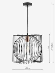 Dar Lighting Black Taplow Pendant Ceiling Light - Image 3 of 3