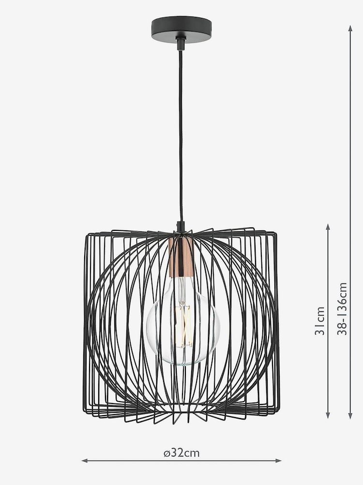Dar Lighting Black Taplow Pendant Ceiling Light - Image 3 of 3