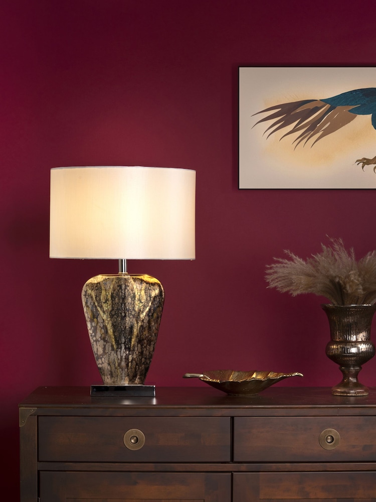 Dar Lighting Silver Mercury Glass Table Lamp with Shade - Image 1 of 5 Dar Lighting Silver Mercury Glass Table Lamp with Shade - Image 1 of 5