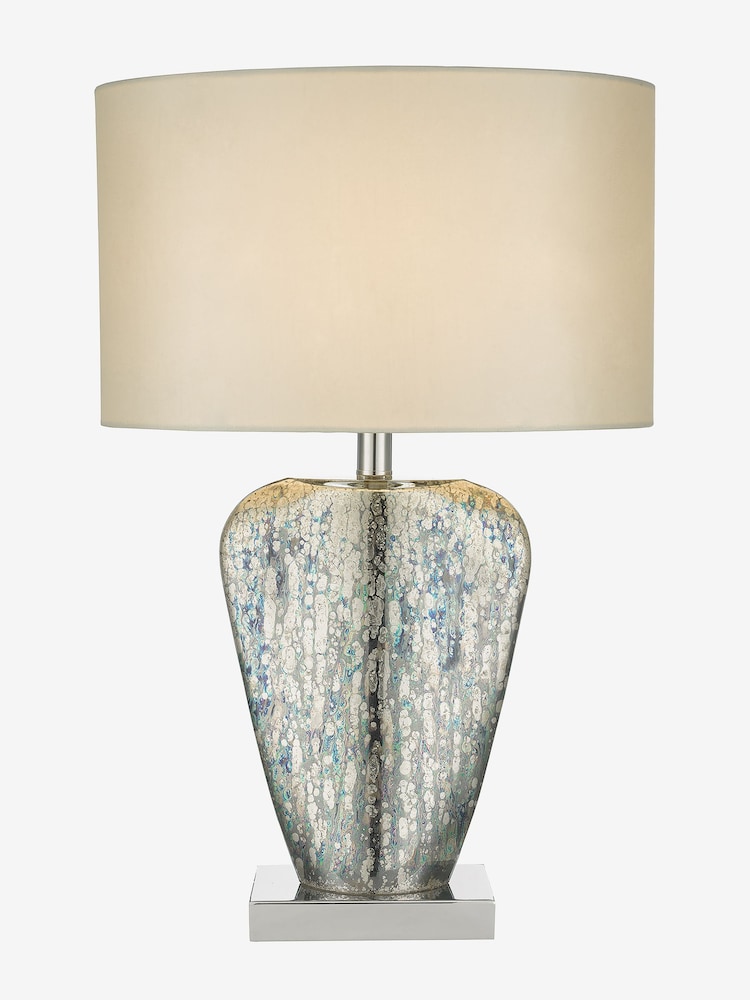 Dar Lighting Silver Mercury Glass Table Lamp with Shade - Image 2 of 5 Dar Lighting Silver Mercury Glass Table Lamp with Shade - Image 2 of 5