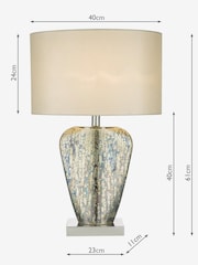 Dar Lighting Silver Mercury Glass Table Lamp with Shade - Image 5 of 5