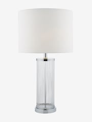 Dar Lighting Polished Chrome Olalla Table Lamp with Shade - Image 1 of 4
