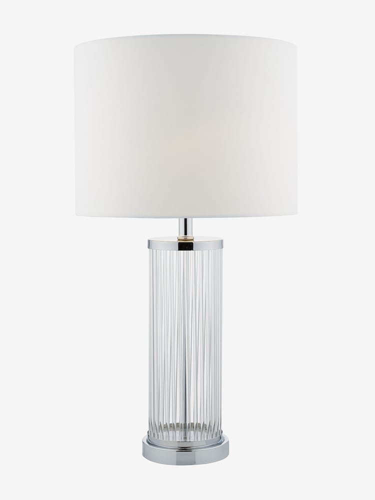 Dar Lighting Polished Chrome Olalla Table Lamp with Shade - Image 1 of 4
