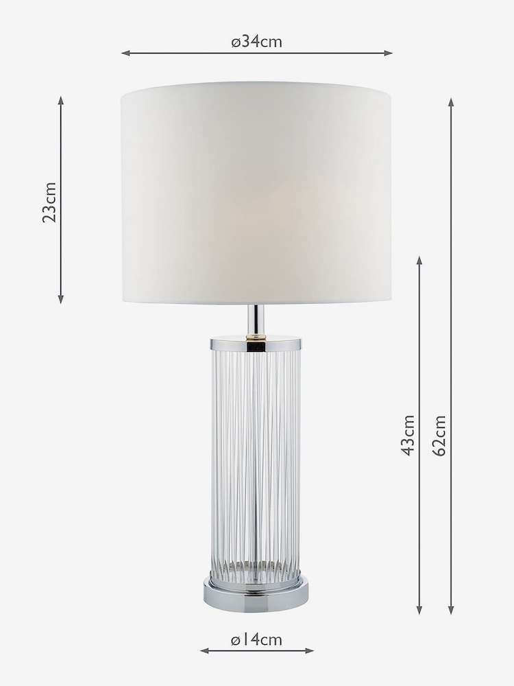 Dar Lighting Polished Chrome Olalla Table Lamp with Shade - Image 4 of 4