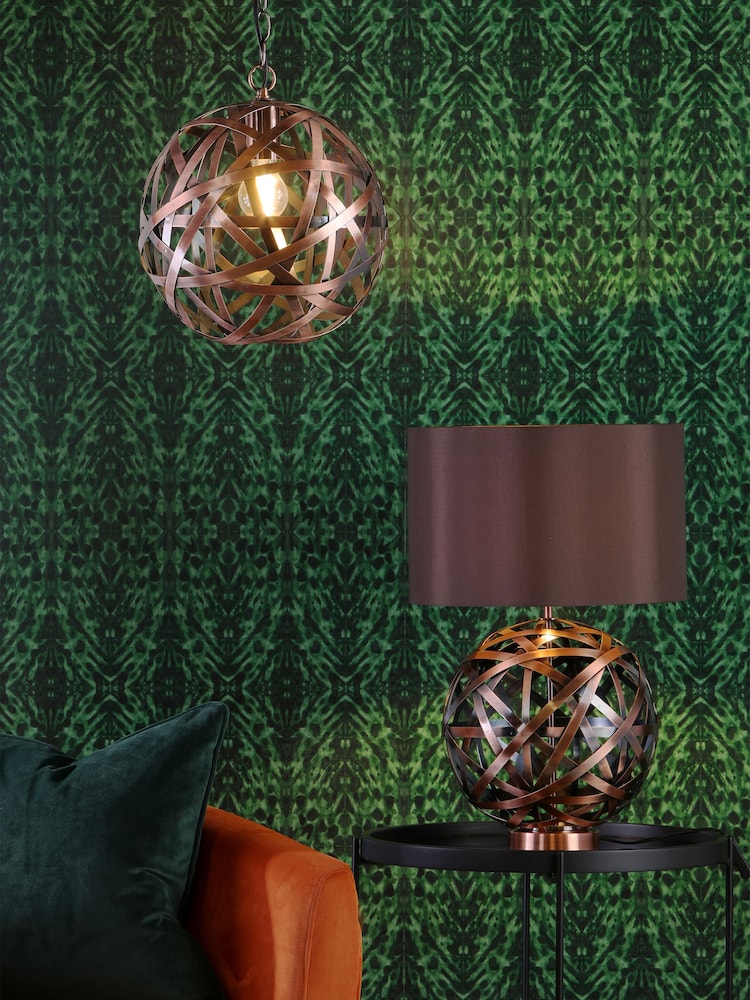 Dar Lighting Antique Copper Voyage Table Lamp with Shade - Image 1 of 4 Dar Lighting Antique Copper Voyage Table Lamp with Shade - Image 1 of 4