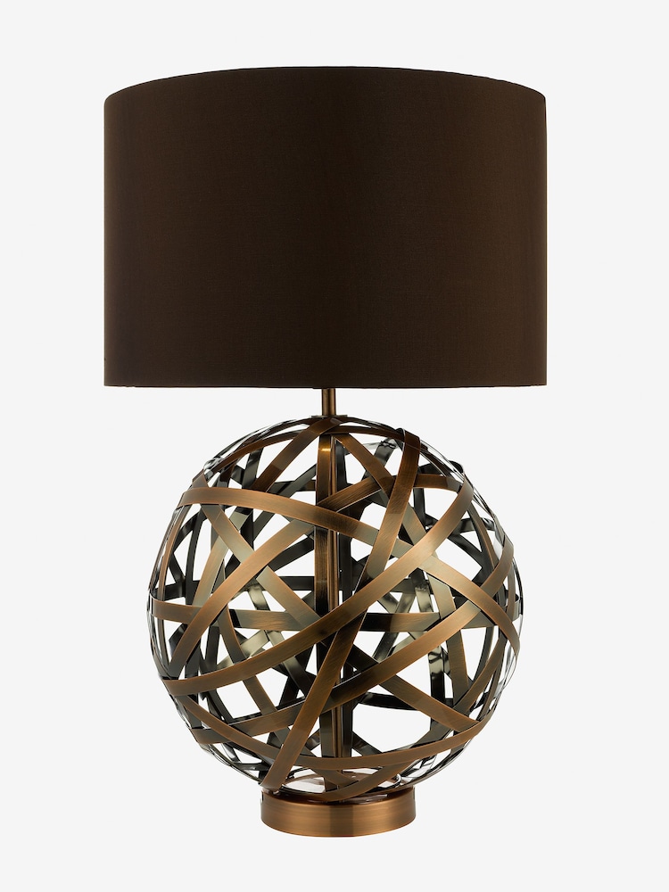 Dar Lighting Antique Copper Voyage Table Lamp with Shade - Image 2 of 4 Dar Lighting Antique Copper Voyage Table Lamp with Shade - Image 2 of 4