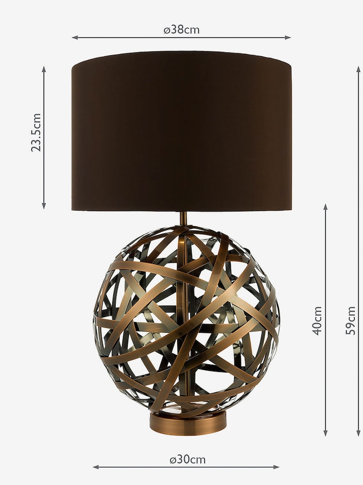 Dar Lighting Antique Copper Voyage Table Lamp with Shade - Image 4 of 4 Dar Lighting Antique Copper Voyage Table Lamp with Shade - Image 4 of 4