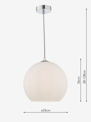 Dar Lighting White Ryce Pendant Ceiling Light - Image 4 of 4