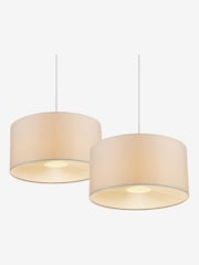 Dar Lighting Set of 2 Cream Rita Easy Fit Pendant Ceiling Lights - Image 2 of 3